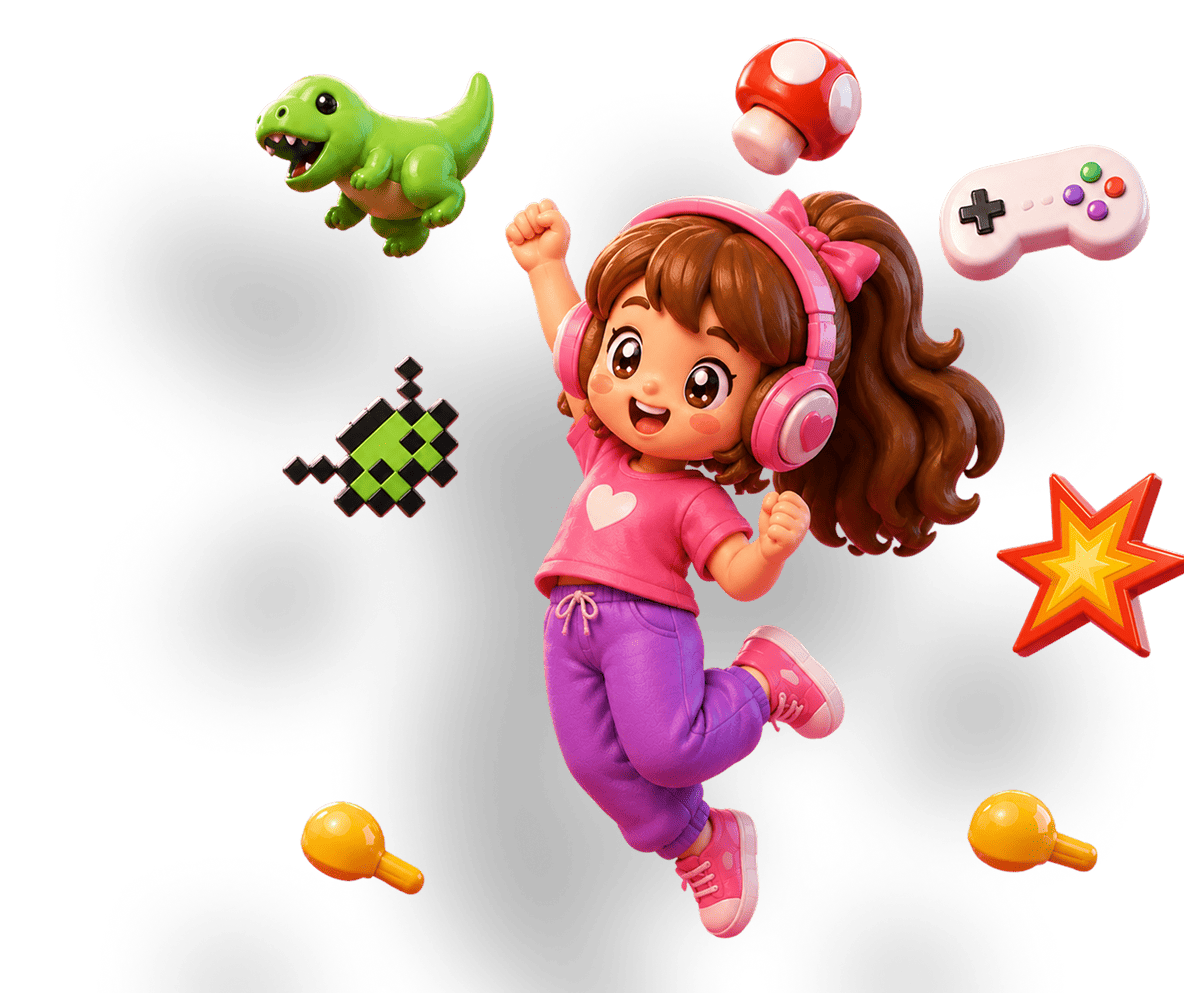 Personaggio che osserva un'interfaccia di gioco ordinata e luminosa